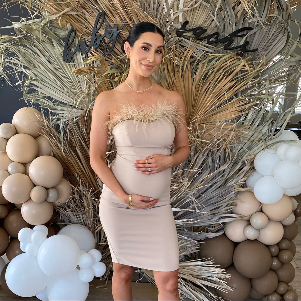 Beautiful nude feather dress